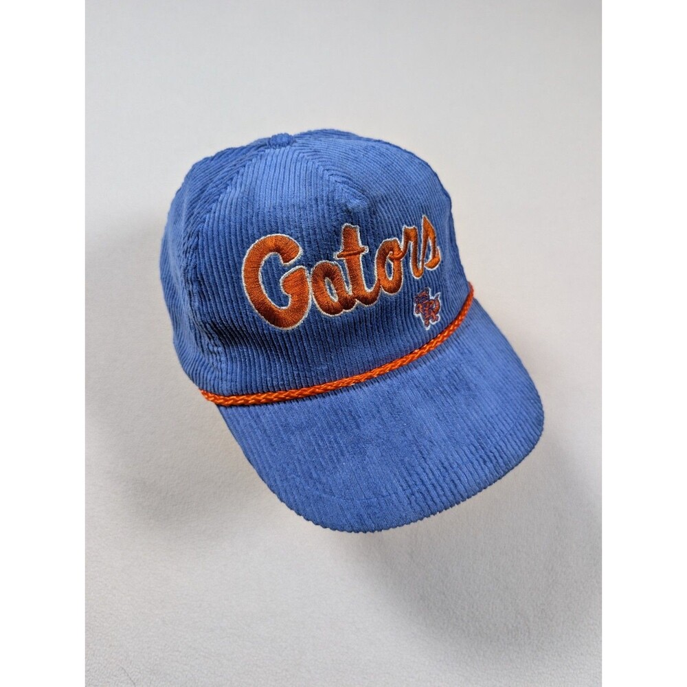 Vintage 90's Florida Gators Corduroy Snapback Rope Hat Blue Universal Industries
